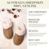 imageFANTURE Genuine Australian Sheepskin Women Slippers Memory Foam Fluffy Shearling Slippers Indoor Outdoor House Shoes with Warm Lining901chestnut