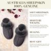 imageFANTURE Genuine Australian Sheepskin Women Slippers Memory Foam Fluffy Shearling Slippers Indoor Outdoor House Shoes with Warm Lining901grey