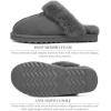 imageFANTURE Genuine Australian Sheepskin Women Slippers Memory Foam Fluffy Shearling Slippers Indoor Outdoor House Shoes with Warm Lining901grey