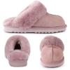 imageFANTURE Genuine Australian Sheepskin Women Slippers Memory Foam Fluffy Shearling Slippers Indoor Outdoor House Shoes with Warm Lining901pink