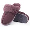 imageFANTURE Genuine Australian Sheepskin Women Slippers Memory Foam Fluffy Shearling Slippers Indoor Outdoor House Shoes with Warm Lining901purple