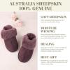 imageFANTURE Genuine Australian Sheepskin Women Slippers Memory Foam Fluffy Shearling Slippers Indoor Outdoor House Shoes with Warm Lining901purple