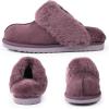 imageFANTURE Genuine Australian Sheepskin Women Slippers Memory Foam Fluffy Shearling Slippers Indoor Outdoor House Shoes with Warm Lining901purple