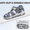 imageFANTURE Kids Athletic Sandals Closed Toe Lightweight Boys Girls Outdoor Summer Sports Shoes003grey