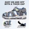 imageFANTURE Kids Athletic Sandals Closed Toe Lightweight Boys Girls Outdoor Summer Sports Shoes003grey