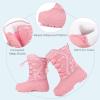 imageFANTURE Kids Snow Boots Boys Girls Waterproof Outdoor Winter Boots with Warm Fur Lined ToddlerLittle Kid