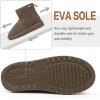 imageFANTURE Kids Snow Boots Boys Girls Winter Boots Cow Suede Warm Faux Fur Lined Durable ShoesLittle KidBig Kid902darktan