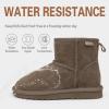 imageFANTURE Kids Snow Boots Boys Girls Winter Boots Cow Suede Warm Faux Fur Lined Durable ShoesLittle KidBig Kid902darktan
