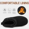 imageFANTURE Kids Snow Boots Boys Girls Winter Boots Cow Suede Warm Faux Fur Lined Durable ShoesLittle KidBig Kid912lblack