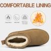 imageFANTURE Kids Snow Boots Boys Girls Winter Boots Cow Suede Warm Faux Fur Lined Durable ShoesLittle KidBig Kid912lchestnut