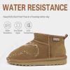 imageFANTURE Kids Snow Boots Boys Girls Winter Boots Cow Suede Warm Faux Fur Lined Durable ShoesLittle KidBig Kid912lchestnut