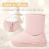 imageFANTURE Toddler Snow Boots for Girls Boys Winter Warm Fur Lined Kids Non Slip Outdoor Shoes ToddlerLittle Kid020bpink