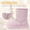 imageFANTURE Toddler Snow Boots for Girls Boys Winter Warm Fur Lined Kids Non Slip Outdoor Shoes ToddlerLittle Kid020bpurple