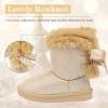 imageFANTURE Toddler Snow Boots for Girls Boys Winter Warm Fur Lined Kids Non Slip Outdoor Shoes ToddlerLittle Kid021btgold