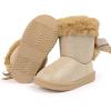 imageFANTURE Toddler Snow Boots for Girls Boys Winter Warm Fur Lined Kids Non Slip Outdoor Shoes ToddlerLittle Kid021btgold