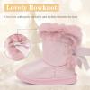 imageFANTURE Toddler Snow Boots for Girls Boys Winter Warm Fur Lined Kids Non Slip Outdoor Shoes ToddlerLittle Kid021btpink