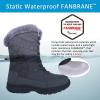 imageFANTURE Womens Waterproof MidCalf Snow Boot  Winter Thinsulate Insulation Warm Fur Lined  AntiSlip ampamp Lace Up Closure Cold Weather Boots U420WGLBY20240712Stone Gray