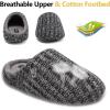 imageFANTURE nisex Mens Womens Memory Foam Slippers Comfort CottonBlend Closed Toe House Shoes Indoor ScuffU419WMT02920240606Black Gray