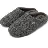 imageFANTURE nisex Mens Womens Memory Foam Slippers Comfort CottonBlend Closed Toe House Shoes Indoor ScuffU419WMT02920240606Black Gray