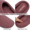 imageFANTURE nisex Mens Womens Memory Foam Slippers Comfort CottonBlend Closed Toe House Shoes Indoor ScuffU419WMT02920240606Cranberry Cotton
