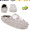 imageFANTURE nisex Mens Womens Memory Foam Slippers Comfort CottonBlend Closed Toe House Shoes Indoor ScuffU419WMT02920240606Khaki
