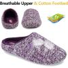 imageFANTURE nisex Mens Womens Memory Foam Slippers Comfort CottonBlend Closed Toe House Shoes Indoor ScuffU419WMT02920240606purple