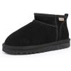 imageFANTURE Kids Snow Boots Boys Girls Winter Boots Cow Suede Warm Faux Fur Lined Durable ShoesLittle KidBig Kid912lblack
