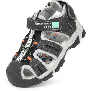 imageFANTURE Kids Athletic Sandals Closed Toe Lightweight Boys Girls Outdoor Summer Sports Shoes003black