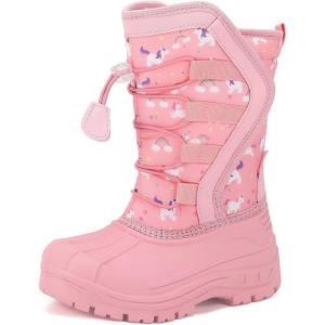 imageFANTURE Kids Snow Boots Boys Girls Waterproof Outdoor Winter Boots with Warm Fur Lined ToddlerLittle Kid