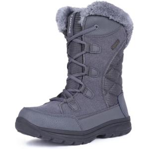 imageFANTURE Womens Waterproof MidCalf Snow Boot  Winter Thinsulate Insulation Warm Fur Lined  AntiSlip ampamp Lace Up Closure Cold Weather Boots U420WGLBY20240712Stone Gray