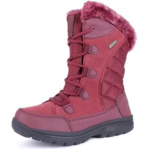 imageFANTURE Womens Waterproof MidCalf Snow Boot  Winter Thinsulate Insulation Warm Fur Lined  AntiSlip ampamp Lace Up Closure Cold Weather Boots U420WGLBY20240712Wine