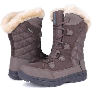 imageFANTURE Womens Waterproof MidCalf Snow Boot  Winter Thinsulate Insulation Warm Fur Lined  AntiSlip ampamp Lace Up Closure Cold Weather Boots U420WGLBY20240712Brown2020