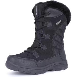 imageFANTURE Womens Waterproof MidCalf Snow Boot  Winter Thinsulate Insulation Warm Fur Lined  AntiSlip ampamp Lace Up Closure Cold Weather Boots U420WGLBY20240712Newblack