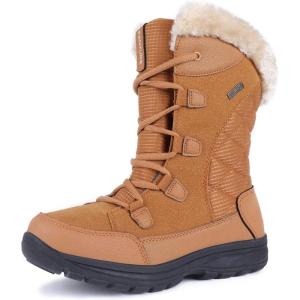 imageFANTURE Womens Waterproof MidCalf Snow Boot  Winter Thinsulate Insulation Warm Fur Lined  AntiSlip ampamp Lace Up Closure Cold Weather Boots U420WGLBY20240712Dcamel