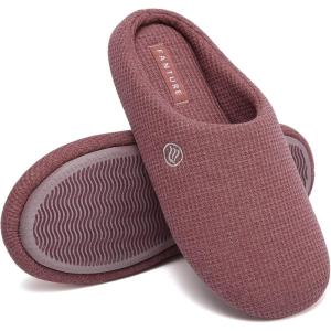 imageFANTURE nisex Mens Womens Memory Foam Slippers Comfort CottonBlend Closed Toe House Shoes Indoor ScuffU419WMT02920240606Cranberry Cotton