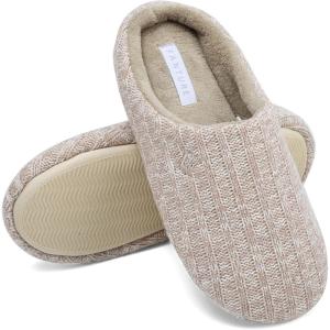 imageFANTURE nisex Mens Womens Memory Foam Slippers Comfort CottonBlend Closed Toe House Shoes Indoor ScuffU419WMT02920240606Khaki