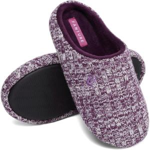 imageFANTURE nisex Mens Womens Memory Foam Slippers Comfort CottonBlend Closed Toe House Shoes Indoor ScuffU419WMT02920240606purple