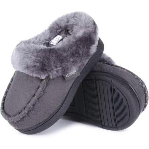imageToddler Kids House Shoes Slippers with Memory Foam Fuzzy and Warm Cozy Comfort Fleece Clog Slip On Sole Protection for Boys Girls Indoor OutdoorFurgrey