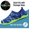 imageFANTURE Girls ampamp Boys Water Shoes Lightweight Comfort Sole Easy Walking Athletic Slip on Aqua SockToddlerLittle KidBig Kid3bluegrn