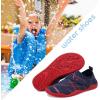 imageFANTURE Girls ampamp Boys Water Shoes Lightweight Comfort Sole Easy Walking Athletic Slip on Aqua SockToddlerLittle KidBig Kid3navyred