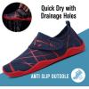 imageFANTURE Girls ampamp Boys Water Shoes Lightweight Comfort Sole Easy Walking Athletic Slip on Aqua SockToddlerLittle KidBig Kid3navyred