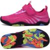 imageFANTURE Girls ampamp Boys Water Shoes Lightweight Comfort Sole Easy Walking Athletic Slip on Aqua SockToddlerLittle KidBig Kid565rose Red
