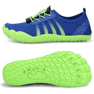 imageBoys ampamp Girls Water Shoes Lightweight Comfort Sole Easy Walking Athletic Slip on Aqua SockToddlerLittle KidBig Kid04bluegreen