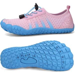imageBoys ampamp Girls Water Shoes Lightweight Comfort Sole Easy Walking Athletic Slip on Aqua SockToddlerLittle KidBig Kid04bluepink
