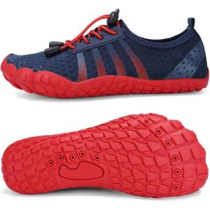 imageBoys ampamp Girls Water Shoes Lightweight Comfort Sole Easy Walking Athletic Slip on Aqua SockToddlerLittle KidBig Kid04navyred