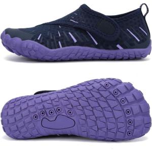 imageBoys ampamp Girls Water Shoes Lightweight Comfort Sole Easy Walking Athletic Slip on Aqua SockToddlerLittle KidBig Kid1purple