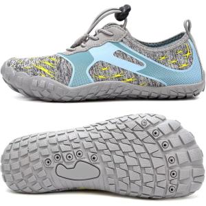 imageBoys ampamp Girls Water Shoes Lightweight Comfort Sole Easy Walking Athletic Slip on Aqua SockToddlerLittle KidBig Kid265grey