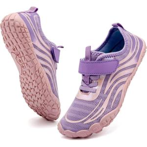 imageBoys ampamp Girls Water Shoes Lightweight Comfort Sole Easy Walking Athletic Slip on Aqua SockToddlerLittle KidBig Kid546purple