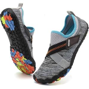 imageBoys ampamp Girls Water Shoes Lightweight Comfort Sole Easy Walking Athletic Slip on Aqua SockToddlerLittle KidBig Kid547greyblue