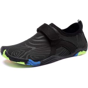 imageFANTURE Girls ampamp Boys Water Shoes Lightweight Comfort Sole Easy Walking Athletic Slip on Aqua SockToddlerLittle KidBig Kid2black